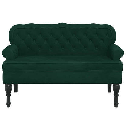 Bench with Backrest Dark Green 47"x25.4"x29.5" Velvet