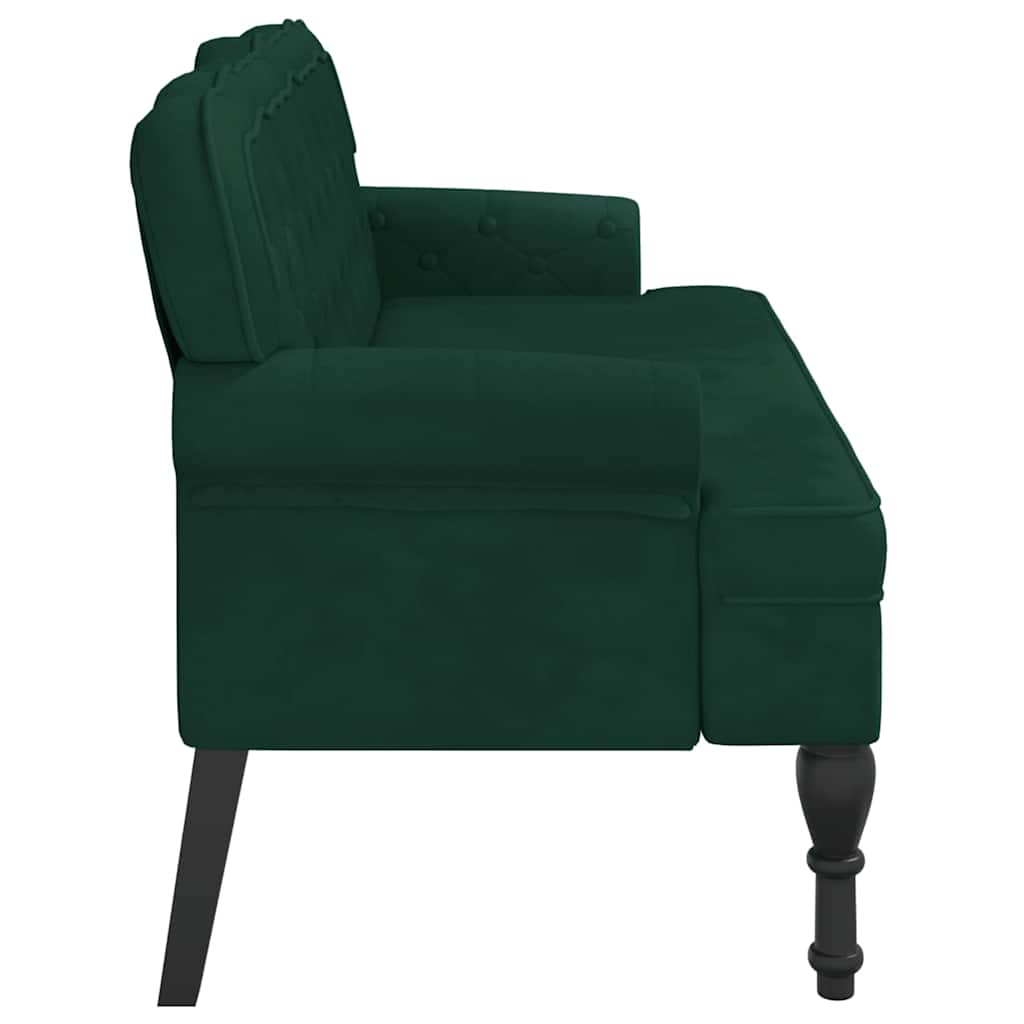 Bench with Backrest Dark Green 47"x25.4"x29.5" Velvet