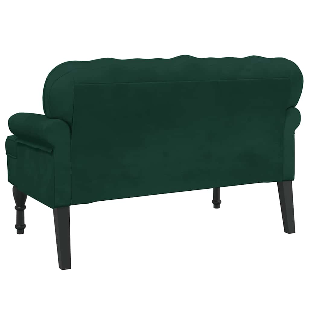 Bench with Backrest Dark Green 47"x25.4"x29.5" Velvet