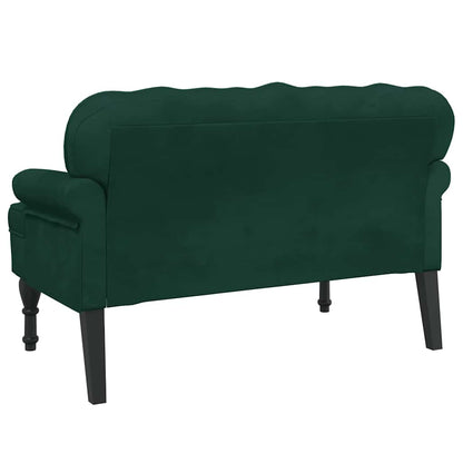 Bench with Backrest Dark Green 47"x25.4"x29.5" Velvet