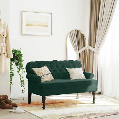 Bench with Backrest Dark Green 47"x25.4"x29.5" Velvet
