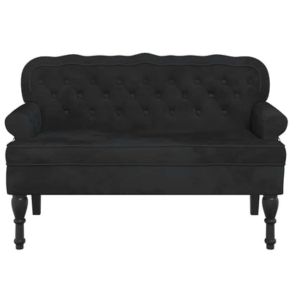 Bench with Backrest Black 47.0x25.4x29.5" Velvet