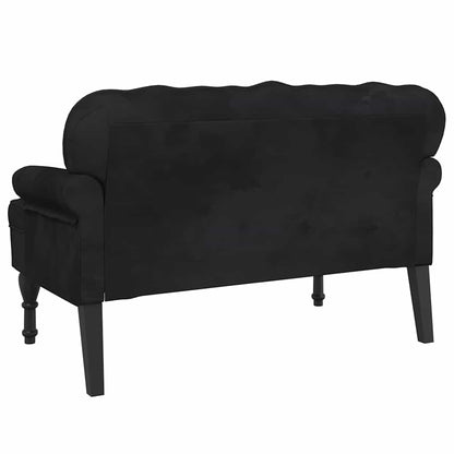 Bench with Backrest Black 47.0x25.4x29.5" Velvet