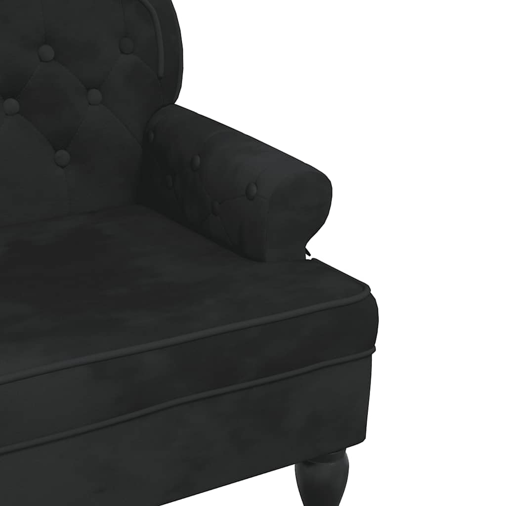 Bench with Backrest Black 47.0x25.4x29.5" Velvet