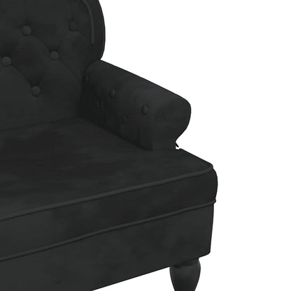 Bench with Backrest Black 47.0x25.4x29.5" Velvet