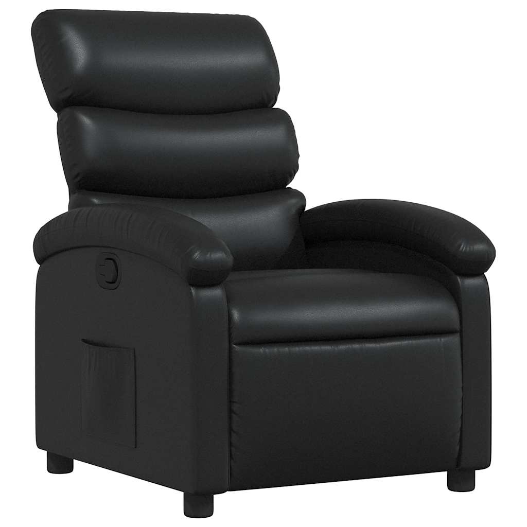 Recliner Chair Black Faux Leather