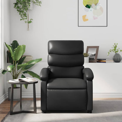 Recliner Chair Black Faux Leather