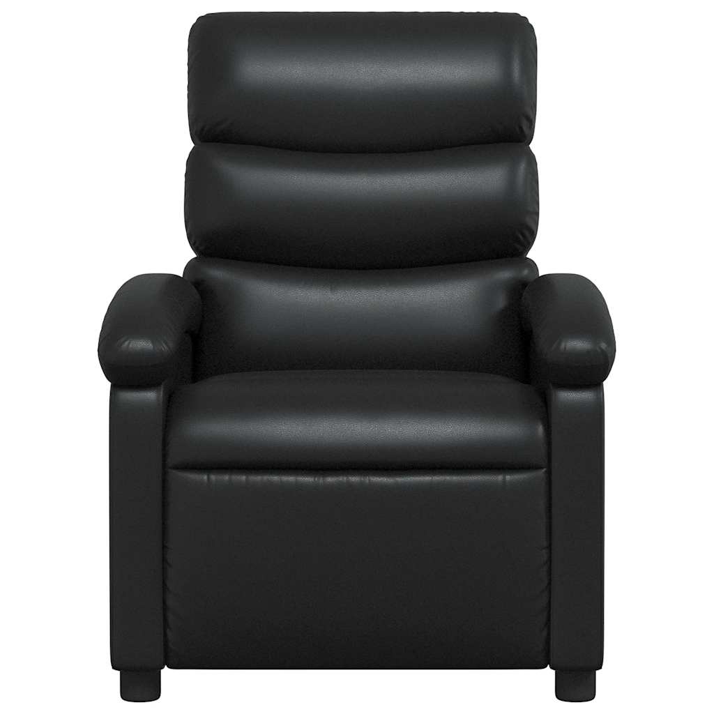 Recliner Chair Black Faux Leather