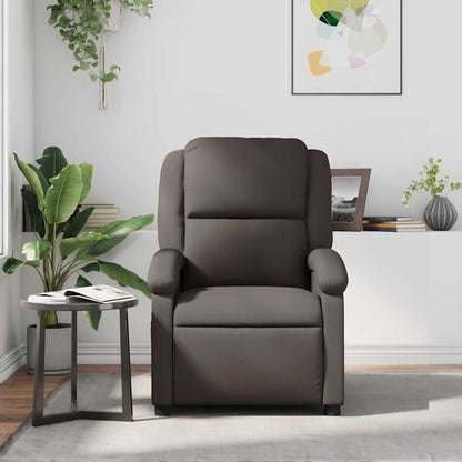 Recliner Chair Dark Brown Real Leather