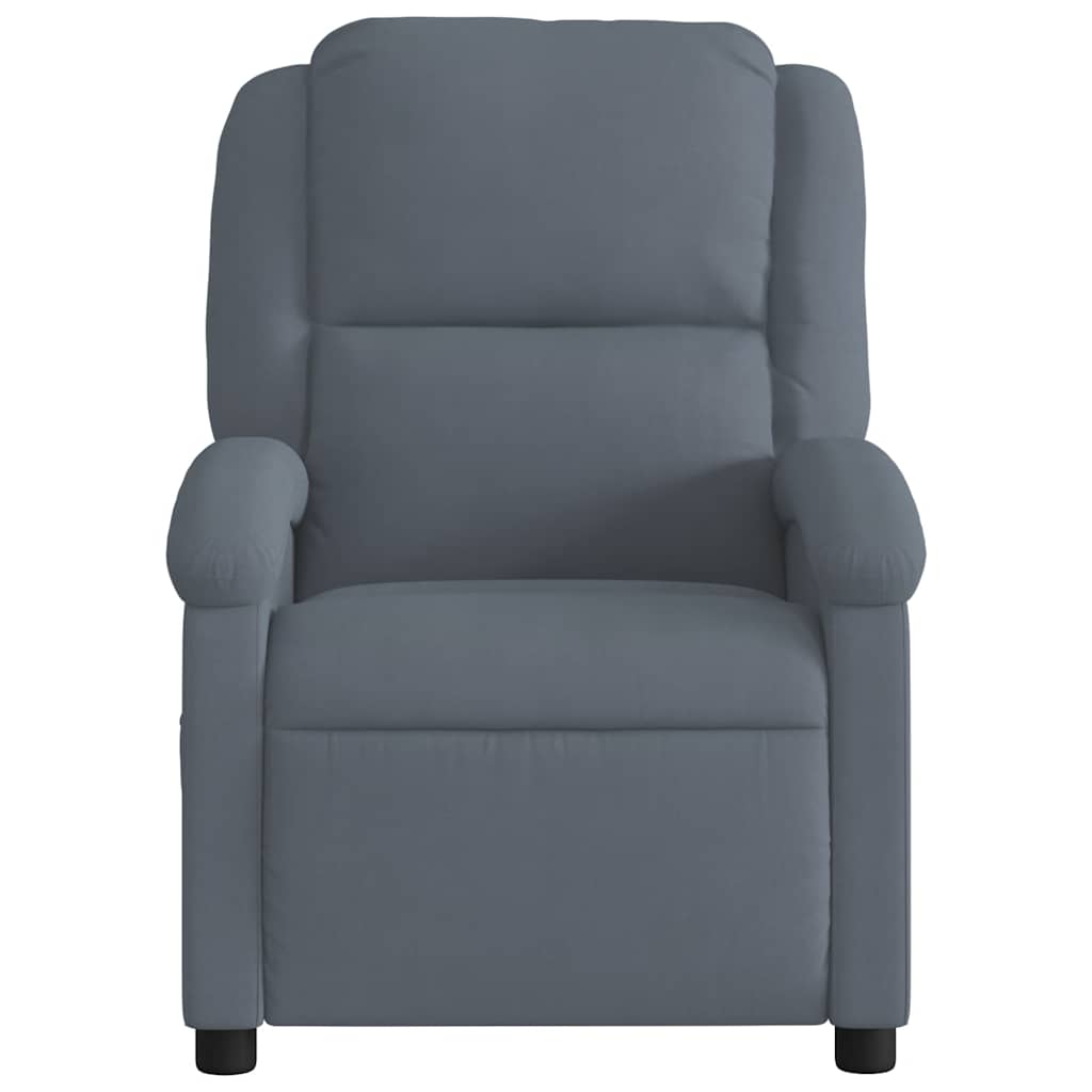 Massage Recliner Chair Dark Gray Velvet