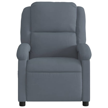 Massage Recliner Chair Dark Gray Velvet