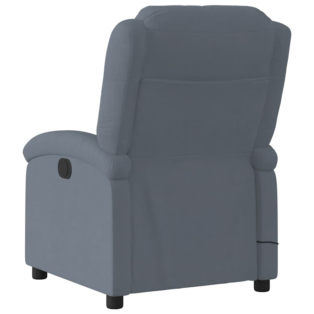 Massage Recliner Chair Dark Gray Velvet