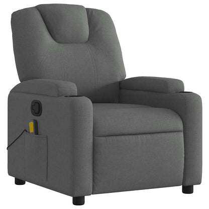 Massage Recliner Chair Dark Gray Fabric