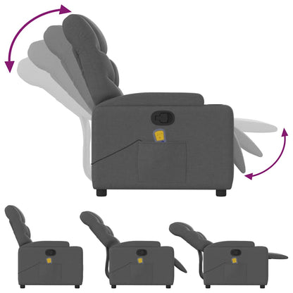 Massage Recliner Chair Dark Gray Fabric