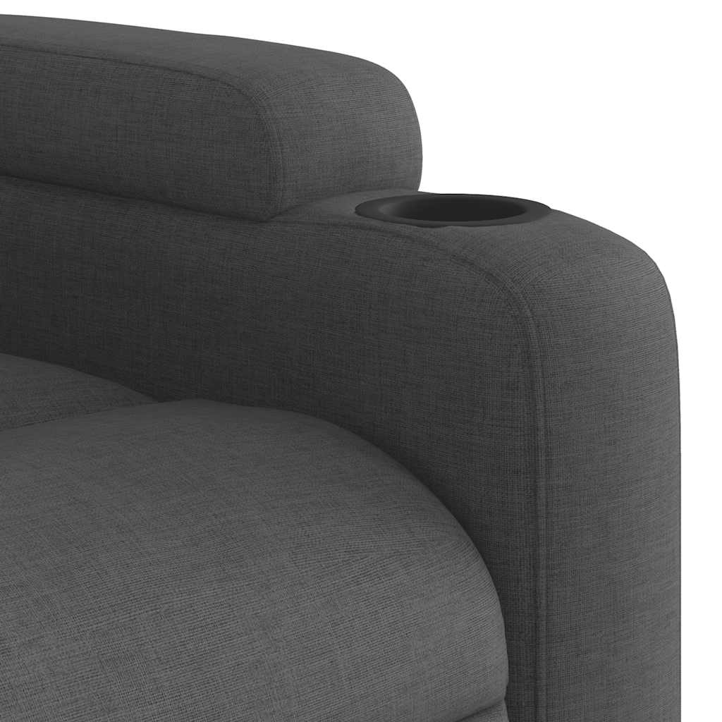 Massage Recliner Chair Dark Gray Fabric