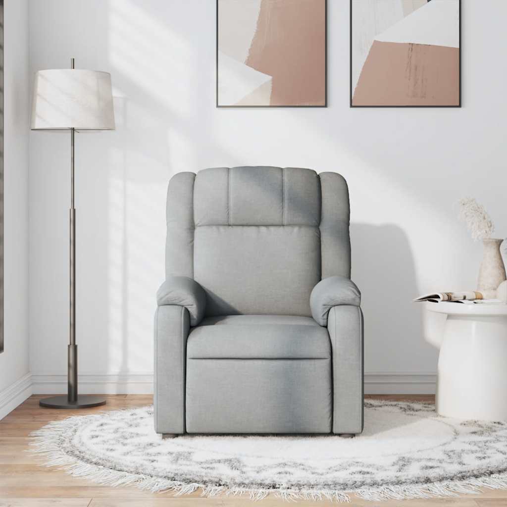 Recliner Chair Light Gray Fabric