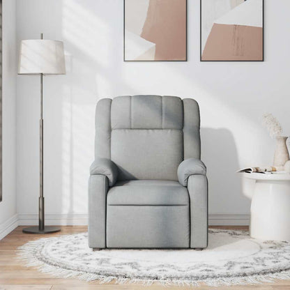 Recliner Chair Light Gray Fabric
