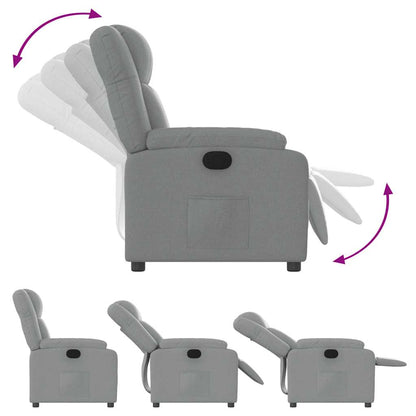 Recliner Chair Light Gray Fabric