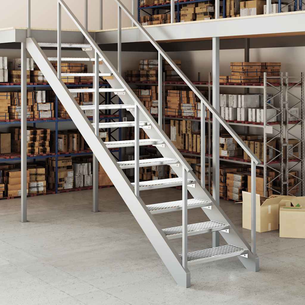 Grate Step | Silver | Galvanised steel | 70 cm x 24 cm | Non-slip