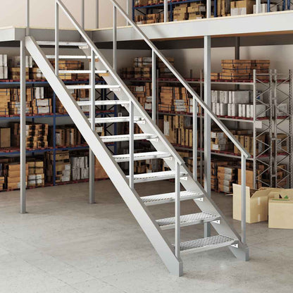 Grate Step | Silver | Galvanised steel | 70 cm x 24 cm | Non-slip