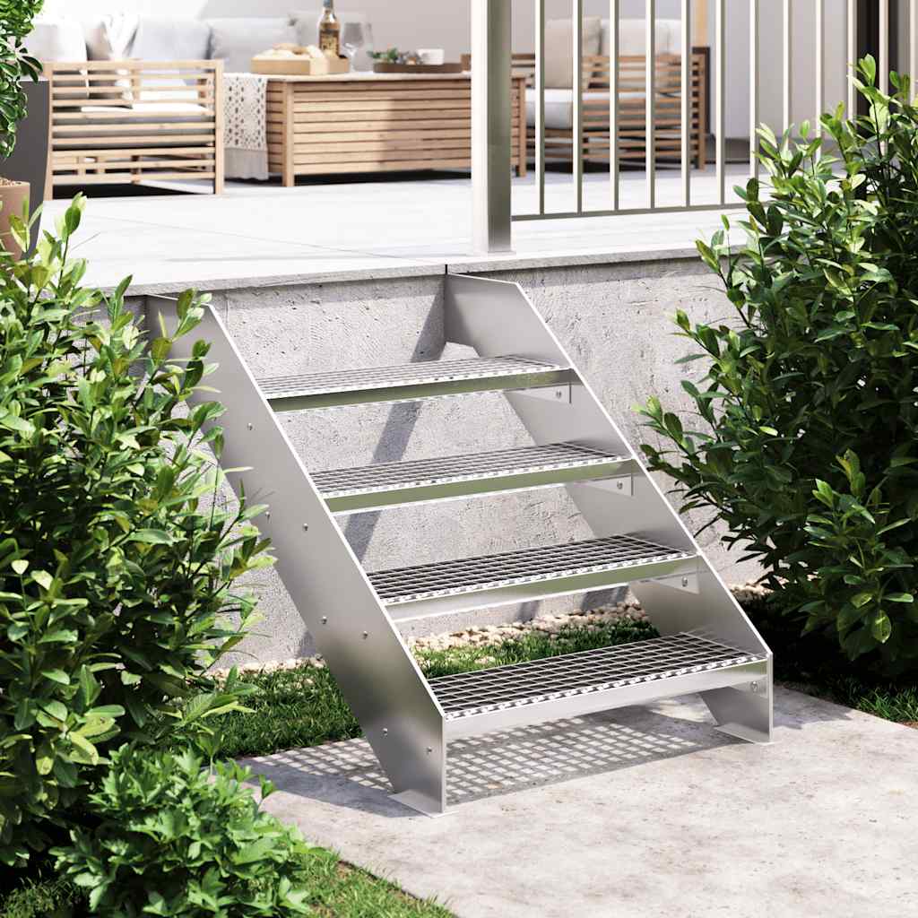 Grate Step | Silver | Galvanised steel | 70 cm x 24 cm | Non-slip