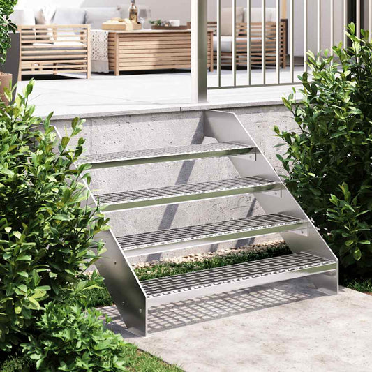 Grate Step | Silver | Galvanised Steel | 100 cm | Durable | Grate Step