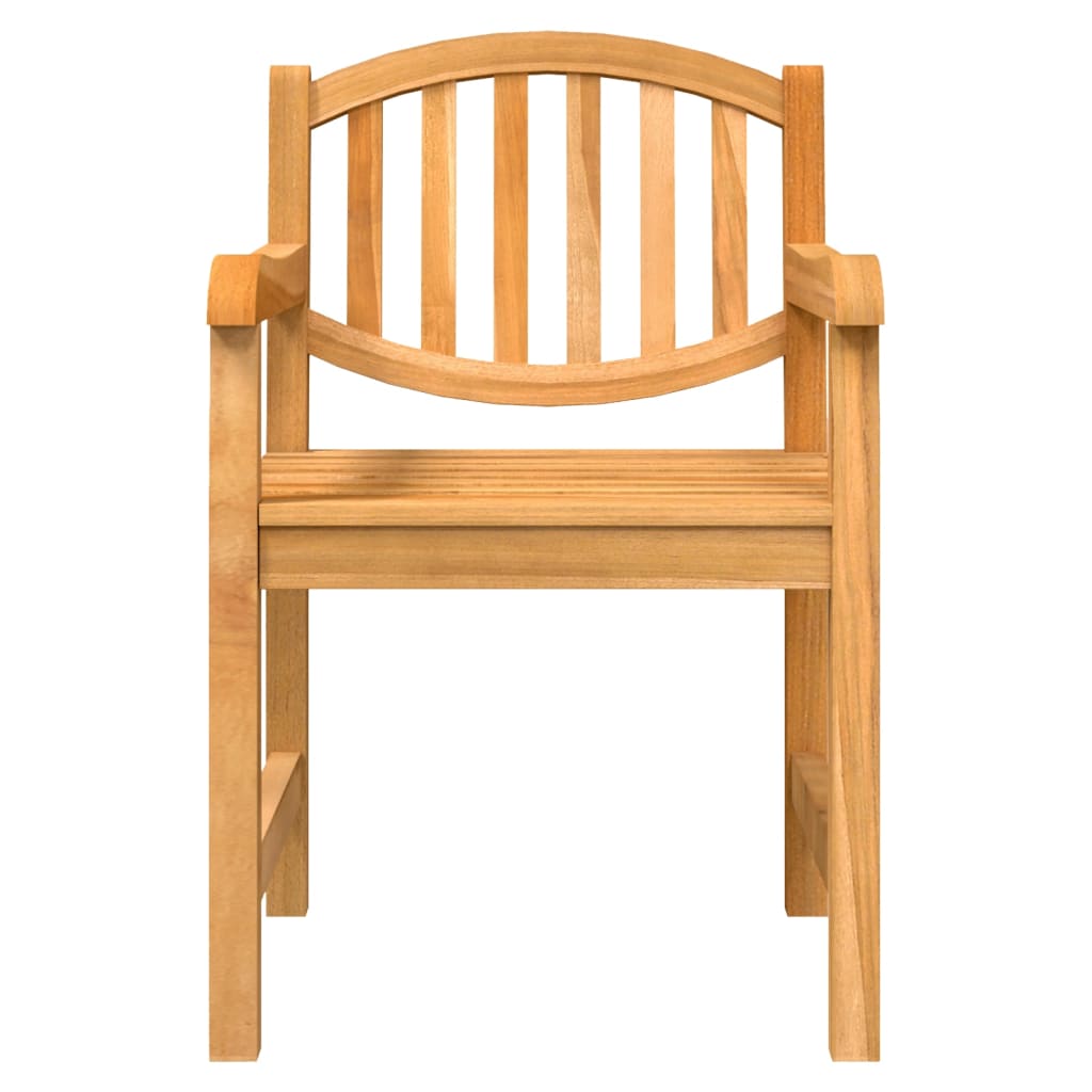 Garden Chair | Set of 6 | Natural Teak | Solid Teak Wood | Medium
