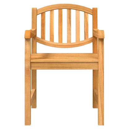 Garden Chair | Set of 8 | Natural Teak | Solid Teak Wood | Standard