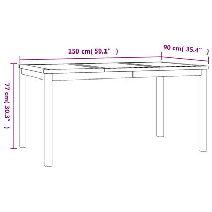 5 Piece Garden Dining Set Solid Wood Teak