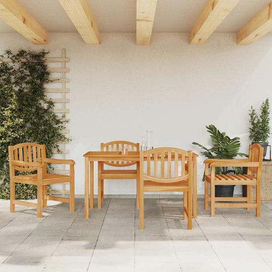 5 Piece Garden Dining Set Solid Wood Teak