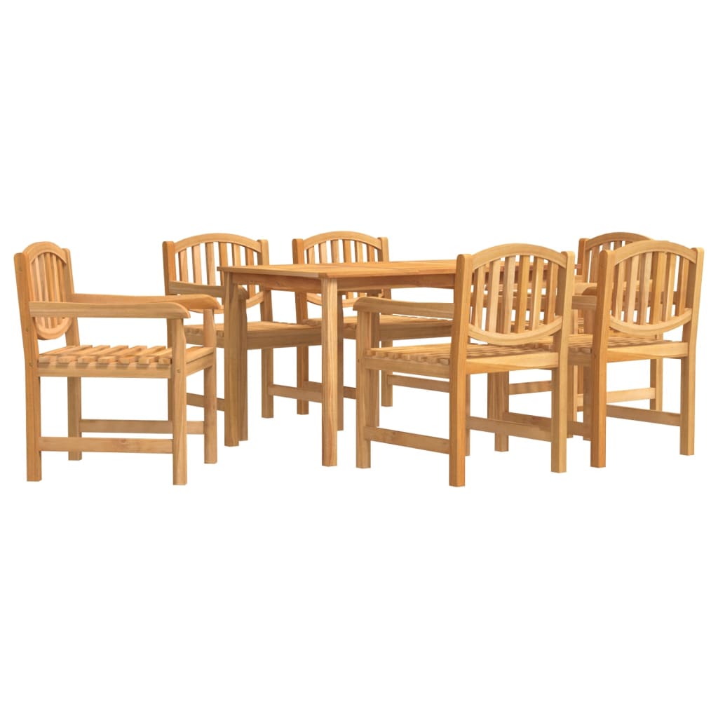 Garden Dining Set | Natural Teak | 7 Piece | Stackable | Rectangular