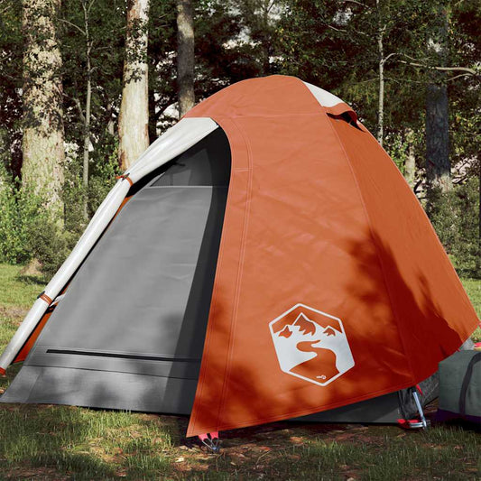 Camping Tent Dome 2-Person Orange Waterproof