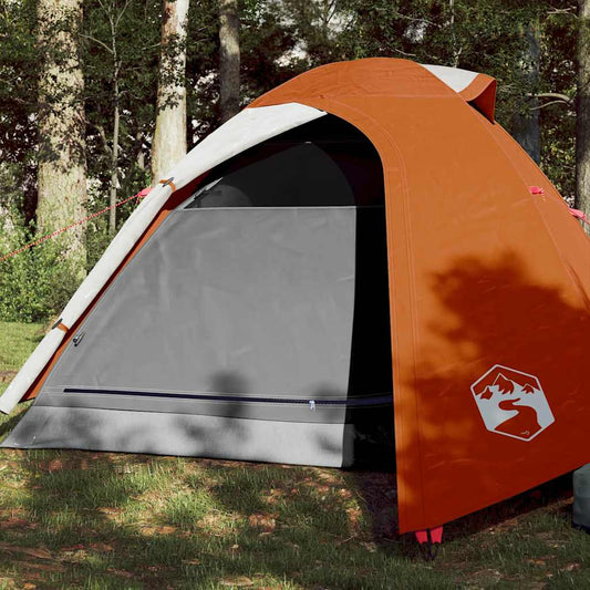 Camping Tent Dome 3-Person Orange Waterproof