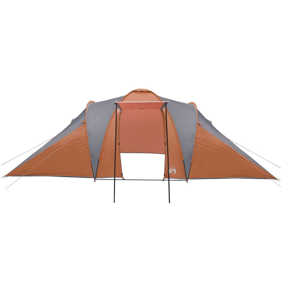 Family Tent Dome 6-Person Grey and Orange Waterproof