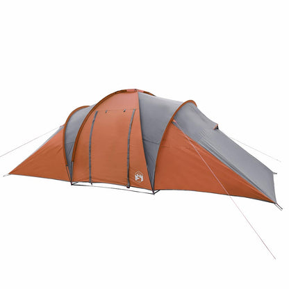 Family Tent Dome 6-Person Grey and Orange Waterproof