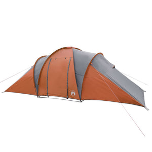 Family Tent Dome 6-Person Grey and Orange Waterproof