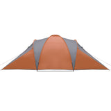 Family Tent Dome 6-Person Grey and Orange Waterproof