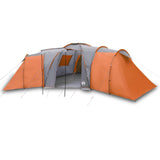 Family Tent Dome 12-Person Grey and Orange Waterproof