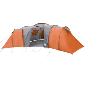 Family Tent Dome 12-Person Grey and Orange Waterproof