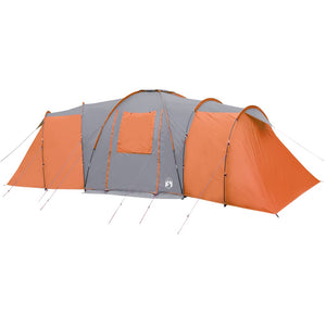 Family Tent Dome 12-Person Grey and Orange Waterproof