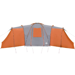 Family Tent Dome 12-Person Grey and Orange Waterproof