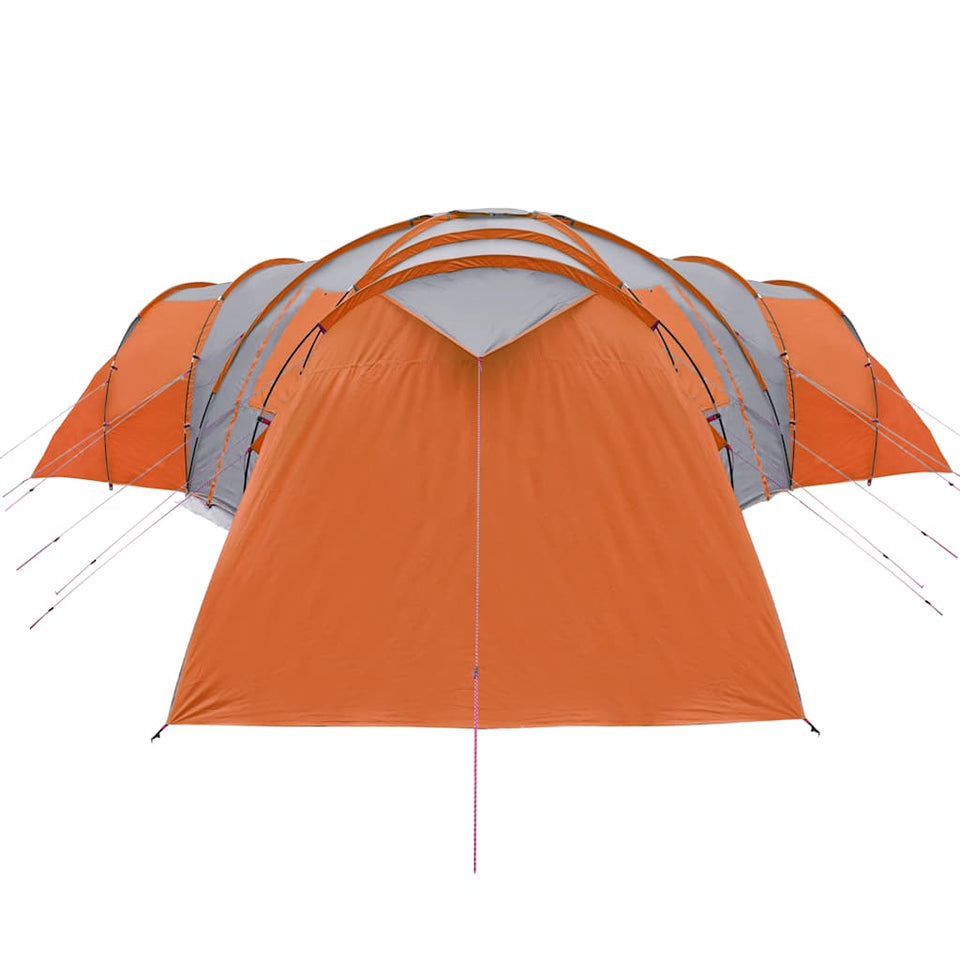 Family Tent Dome 12-Person Grey and Orange Waterproof