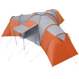 Family Tent Dome 12-Person Grey and Orange Waterproof