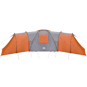 Family Tent Dome 12-Person Grey and Orange Waterproof