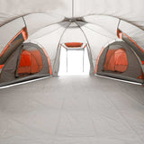 Family Tent Dome 12-Person Grey and Orange Waterproof