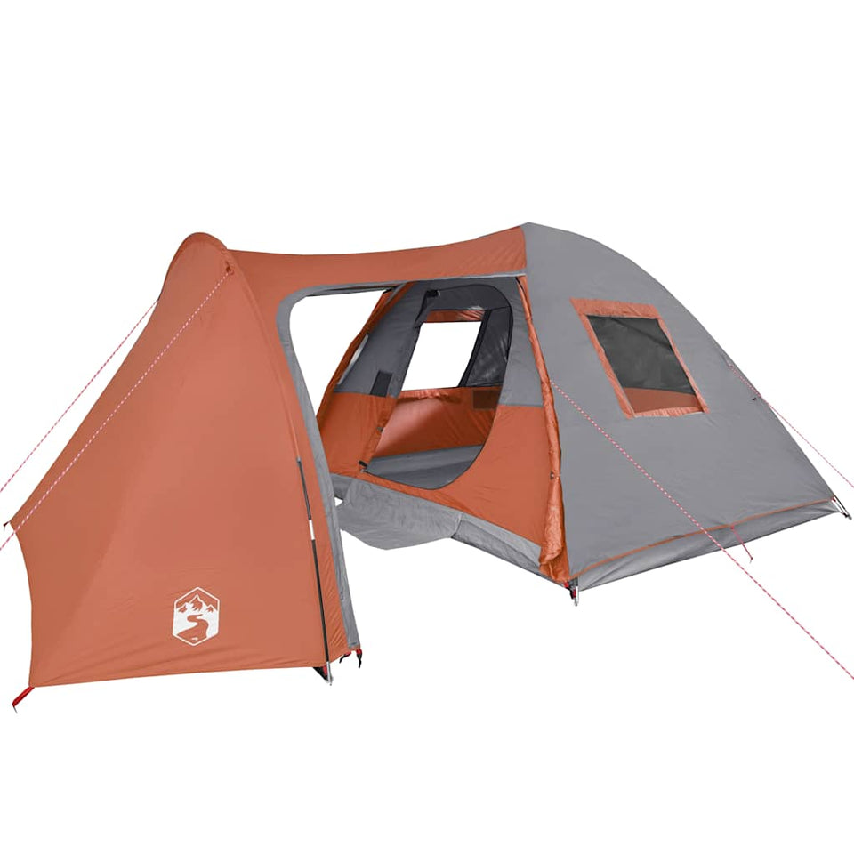 Family Tent Dome 6-Person Orange Waterproof