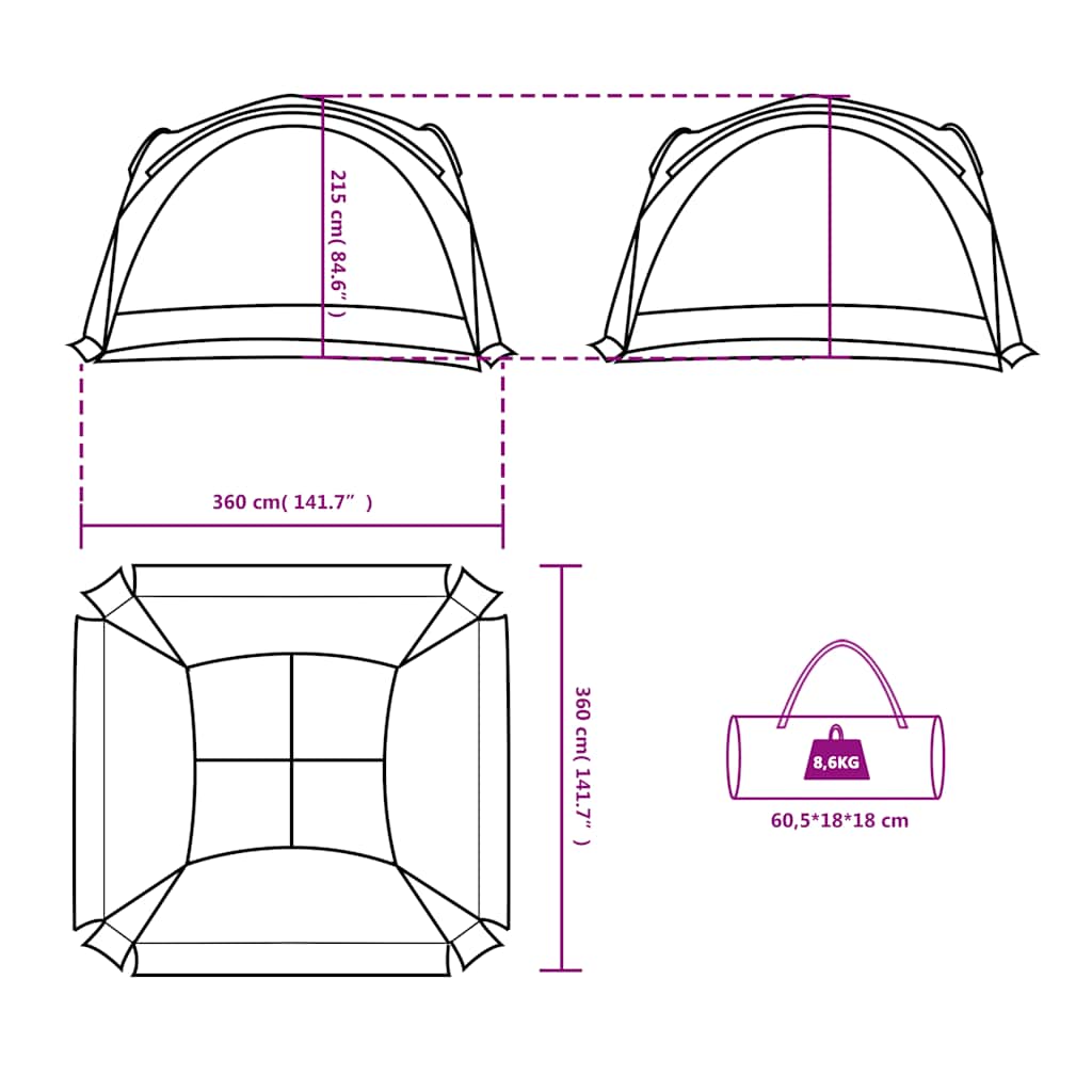 Party Tent Blue Waterproof