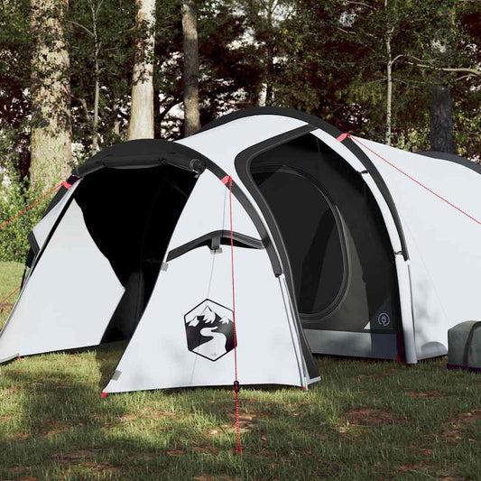 Camping Tent Tunnel 3-Person White Blackout Fabric Waterproof