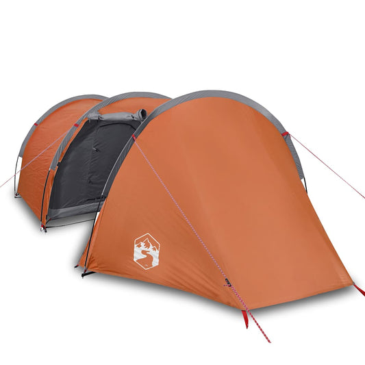 Camping Tent Tunnel 4-Person Orange Waterproof