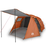 Camping Tent Tunnel 4-Person Grey and Orange Waterproof